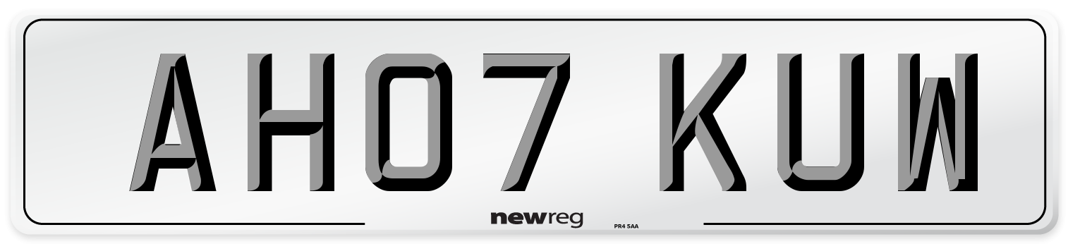 AH07 KUW Number Plate from New Reg